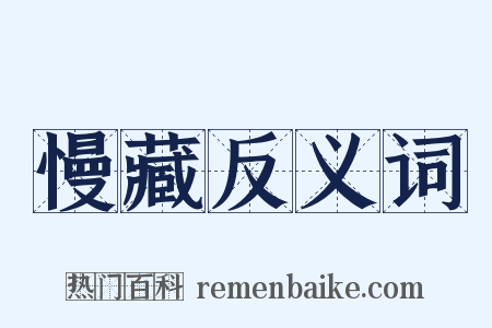 慢藏反义词是什么意思的图片